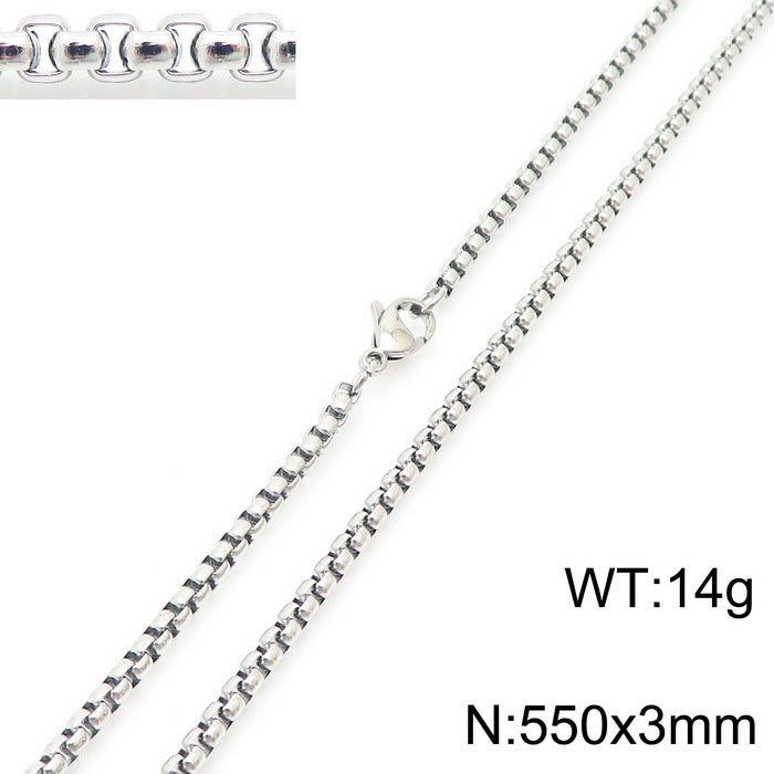 Wholesale Electroplated 18K Gold Square Pearl Stainless Steel Multi-Specification Necklaces